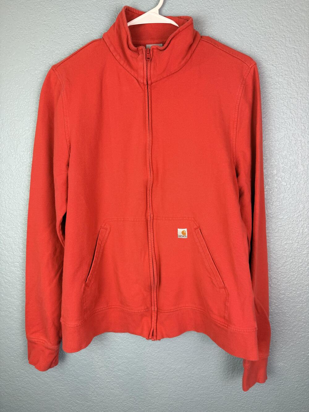 Carhartt Jacket Womens XL Salmon Orange Full Zip Pockets Workwear Casual